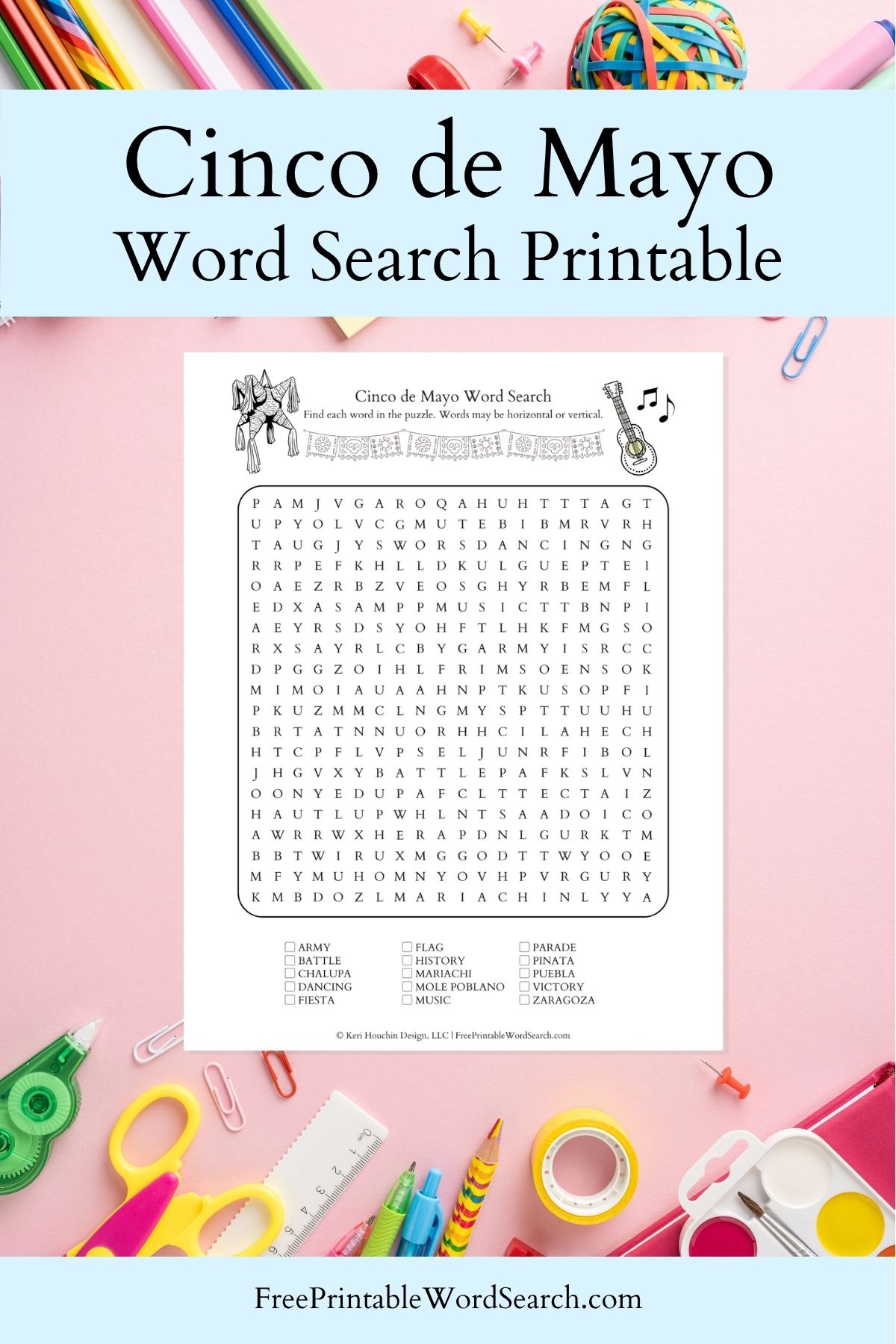 Cinco de Mayo word search printable.