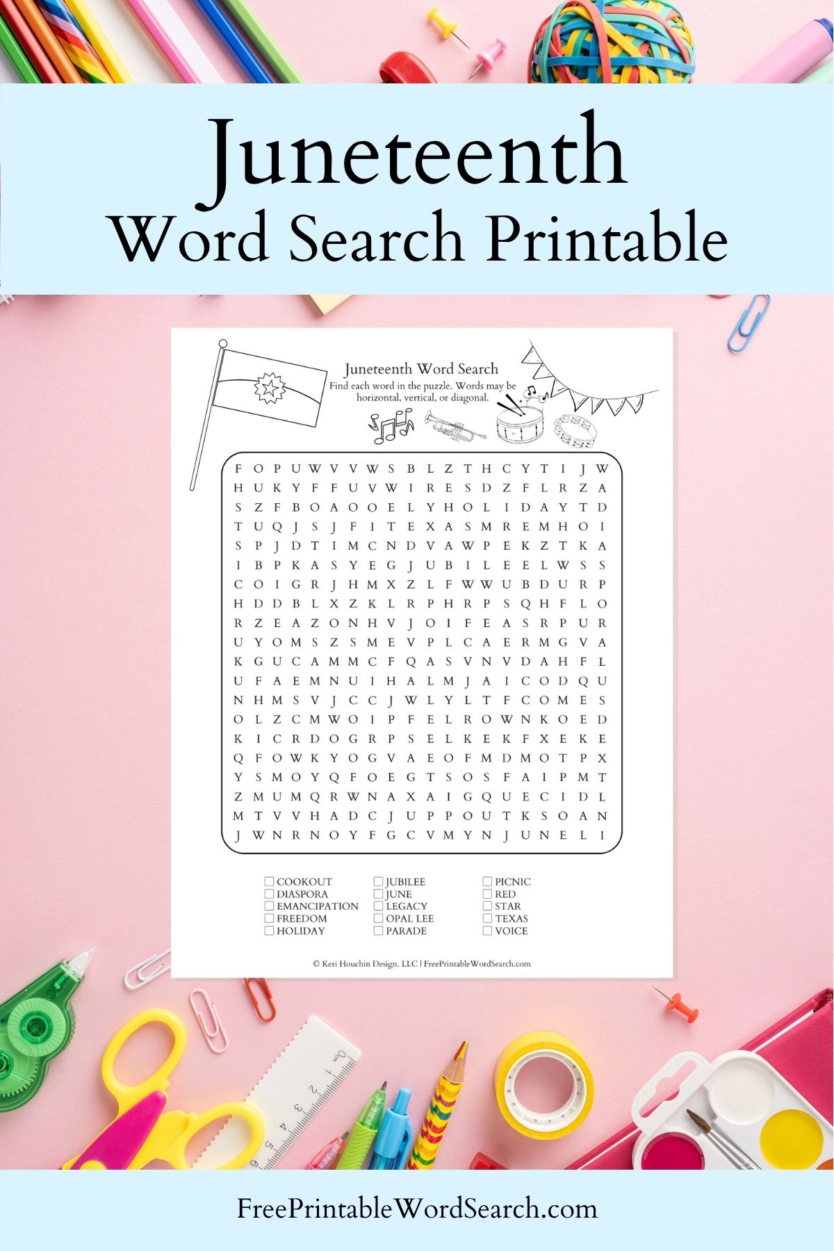 Juneteenth word search printable.