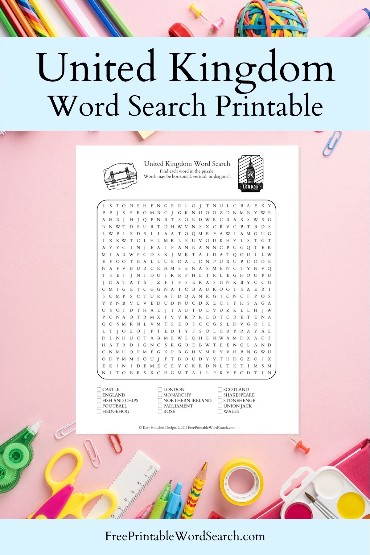 UK word search printable.