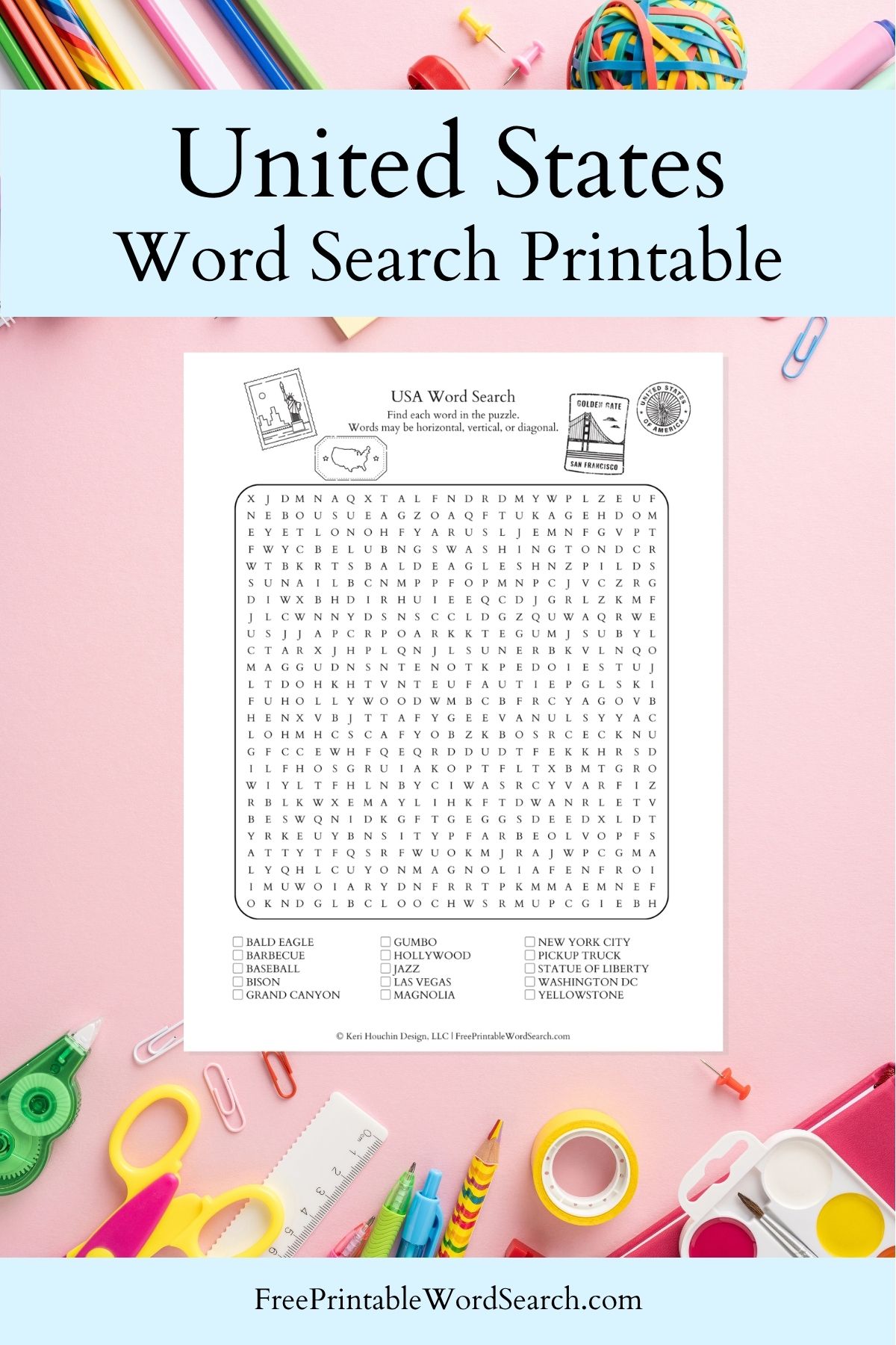 US word search printable.